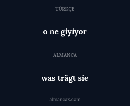 was trägt sie - o ne giyiyor