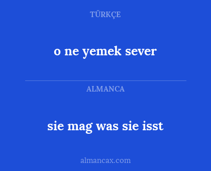 o ne yemek sever - sie mag was sie isst