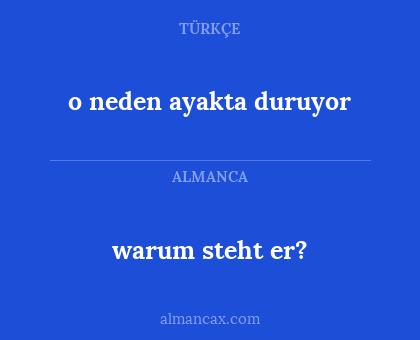 o neden ayakta duruyor - warum steht er?