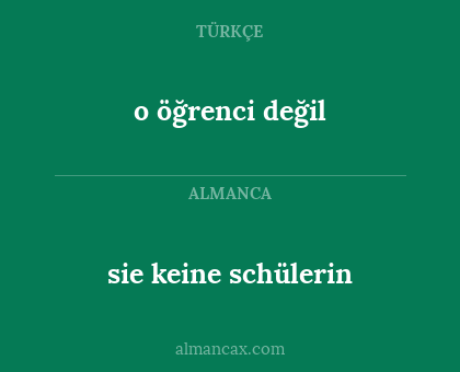 sie keine schülerin - o öğrenci değil