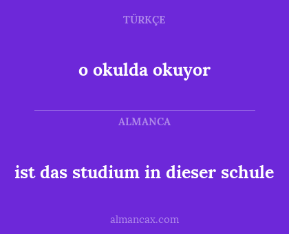 ist das studium in dieser schule - o okulda okuyor