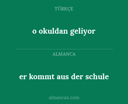 er kommt aus der schule - o okuldan geliyor