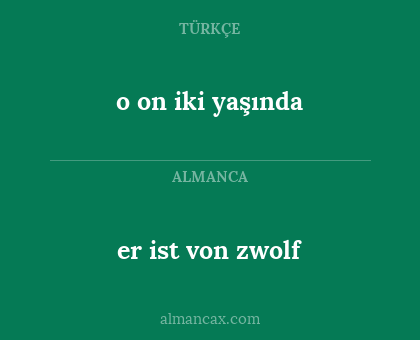 er ist von zwolf - o on iki yaşında