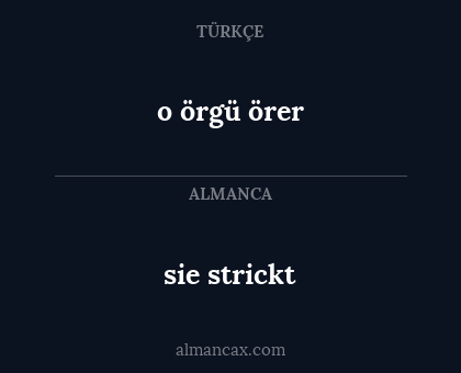 o örgü örer - sie strickt