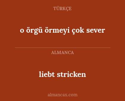 o örgü örmeyi çok sever - liebt stricken