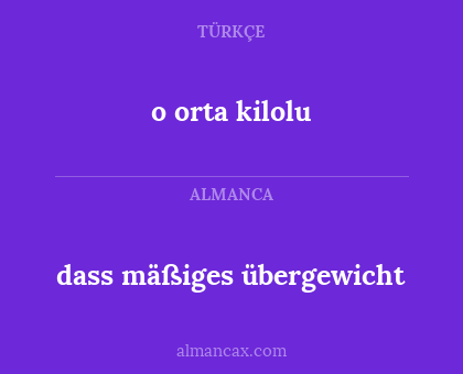 dass mäßiges übergewicht - o orta kilolu