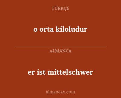 er ist mittelschwer - o orta kiloludur