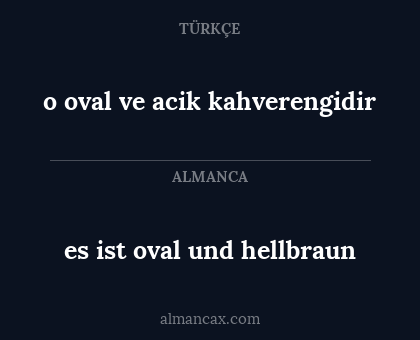 o oval ve acik kahverengidir - es ist oval und hellbraun