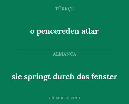 sie springt durch das fenster - o pencereden atlar