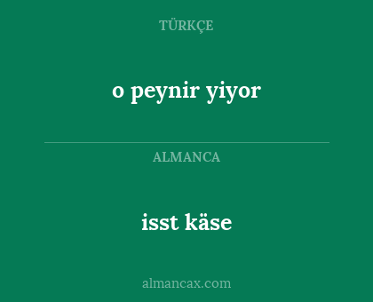 isst käse - o peynir yiyor