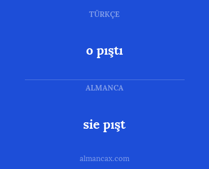 sie pışt - o pıştı