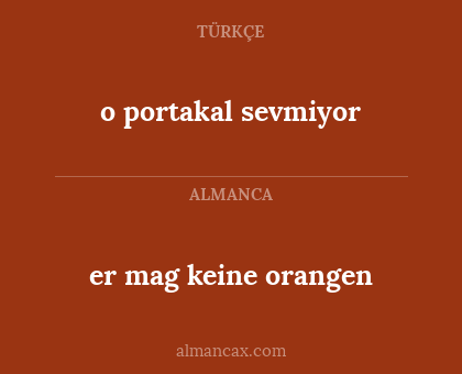 er mag keine orangen - o portakal sevmiyor