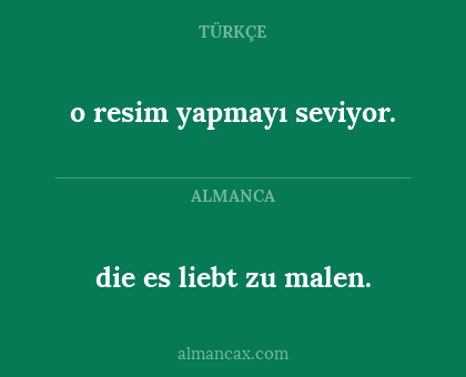 die es liebt zu malen. - o resim yapmayı seviyor.