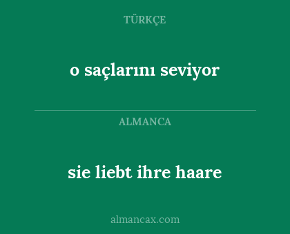 o saçlarını seviyor - sie liebt ihre haare