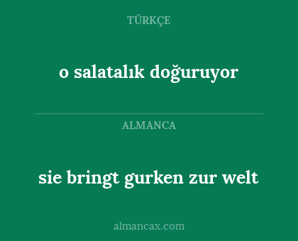 sie bringt gurken zur welt - o salatalık doğuruyor