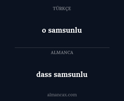 o samsunlu - dass samsunlu