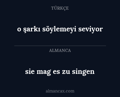 o şarkı söylemeyi seviyor - sie mag es zu singen