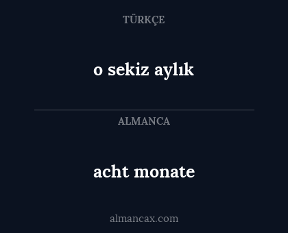 acht monate - o sekiz aylık