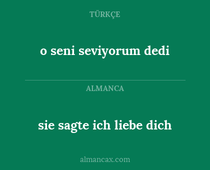 o seni seviyorum dedi - sie sagte ich liebe dich