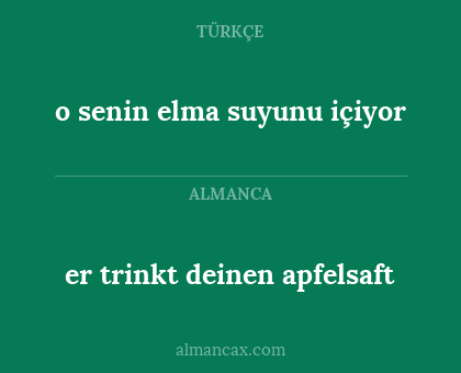 o senin elma suyunu içiyor - er trinkt deinen apfelsaft