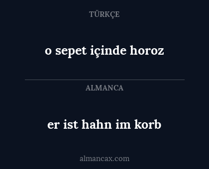 er ist hahn im korb - o sepet içinde horoz