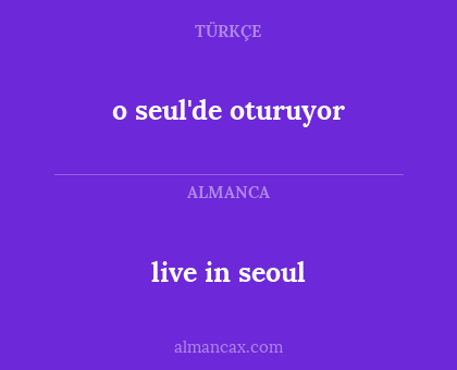 o seul'de oturuyor - live in seoul