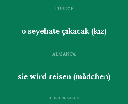 sie wird reisen (mädchen) - o seyehate çıkacak (kız)