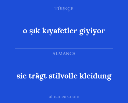 sie trägt stilvolle kleidung - o şık kıyafetler giyiyor