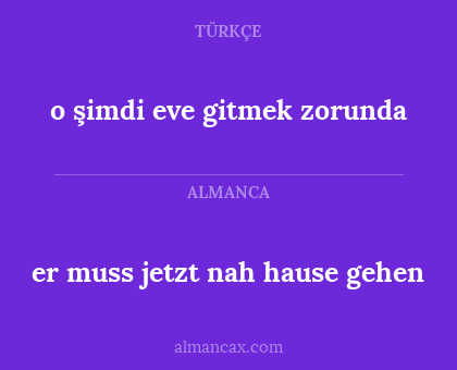 o şimdi eve gitmek zorunda - er muss jetzt nah hause gehen