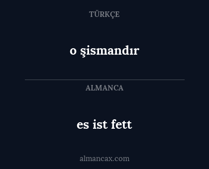 o şismandır - es ist fett