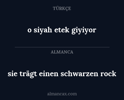 sie trägt einen schwarzen rock - o siyah etek giyiyor
