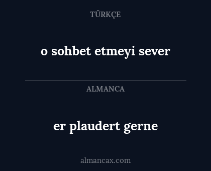 er plaudert gerne - o sohbet etmeyi sever