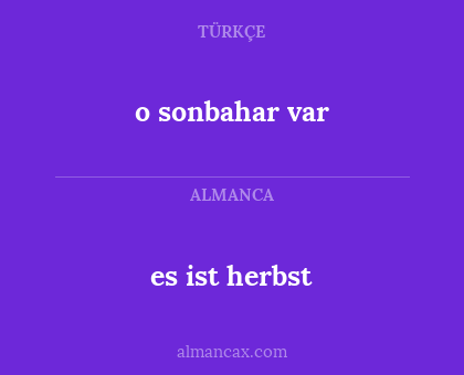 o sonbahar var - es ist herbst