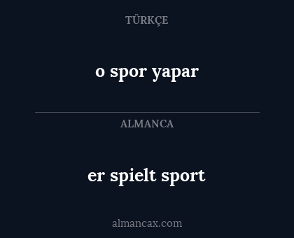 er spielt sport - o spor yapar