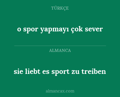sie liebt es sport zu treiben - o spor yapmayı çok sever