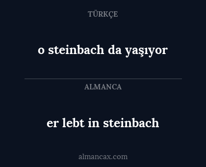 er lebt in steinbach - o steinbach da yaşıyor
