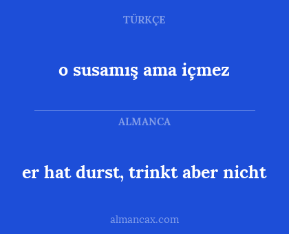 er hat durst, trinkt aber nicht - o susamış ama içmez