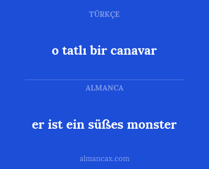 o tatlı bir canavar - er ist ein süßes monster