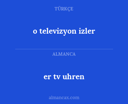 er tv uhren - o televizyon izler