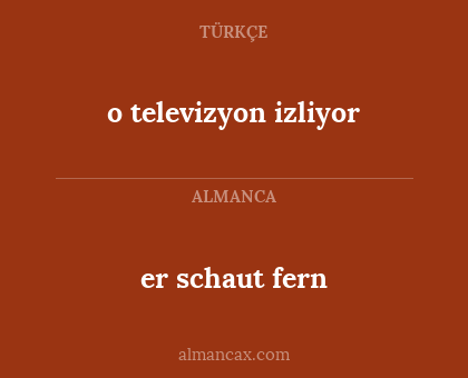 o televizyon izliyor - er schaut fern