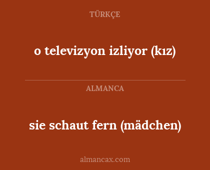 sie schaut fern (mädchen) - o televizyon izliyor (kız)