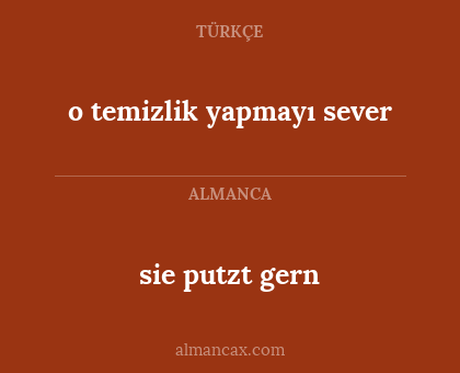 sie putzt gern - o temizlik yapmayı sever