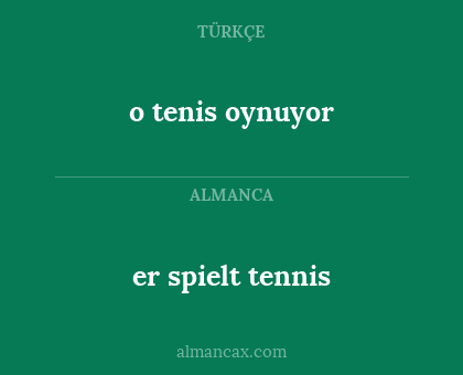 er spielt tennis - o tenis oynuyor