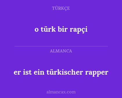 o türk bir rapçi - er ist ein türkischer rapper