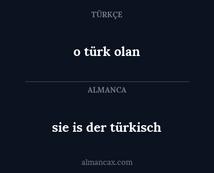 sie is der türkisch - o türk olan