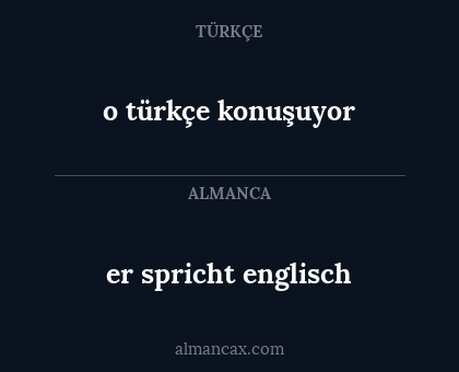 er spricht englisch - o türkçe konuşuyor