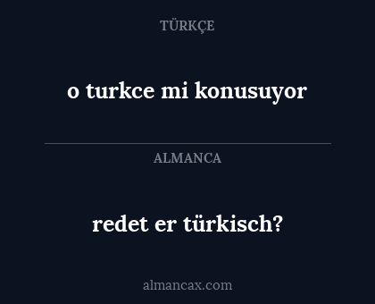 redet er türkisch? - o turkce mi konusuyor