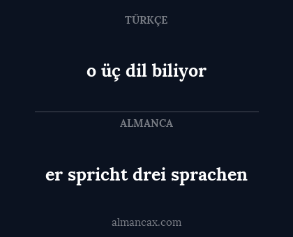 o üç dil biliyor - er spricht drei sprachen