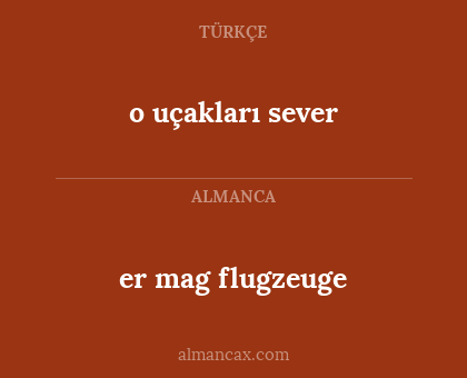 er mag flugzeuge - o uçakları sever
