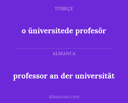 professor an der universität - o üniversitede profesör